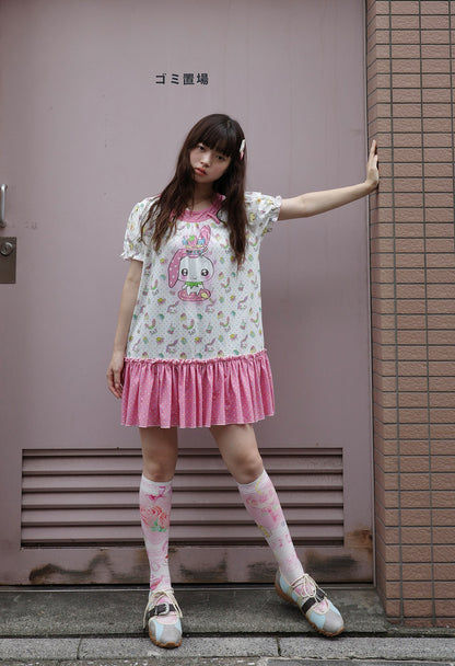 frufru - Bear Bunny Print Dress | Kawaii Japanese Casual Harajuku Fashion dress frufru