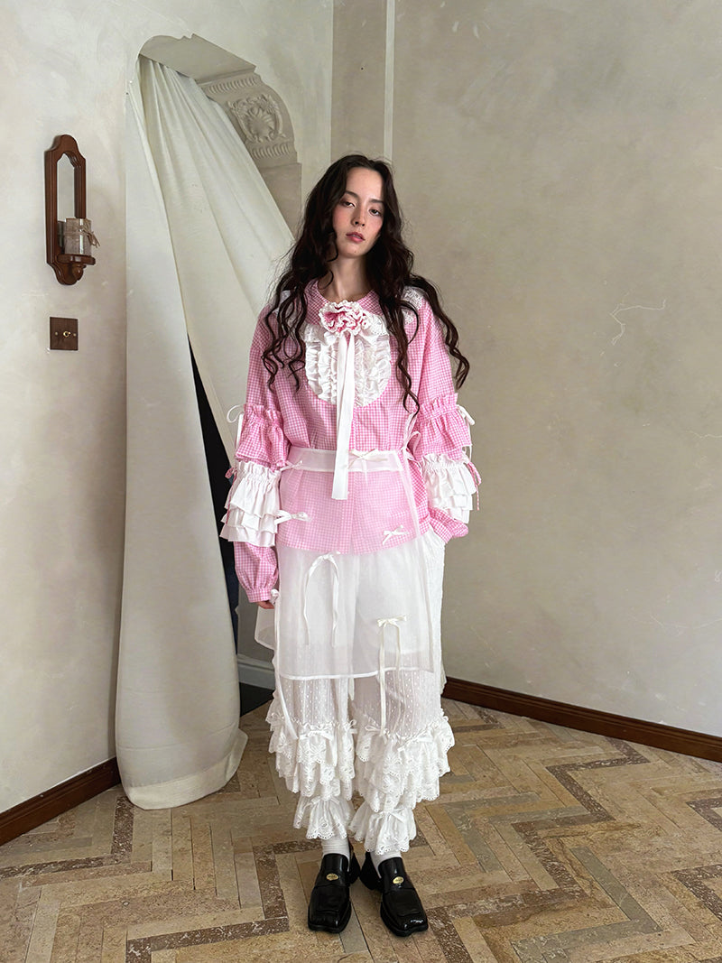 daytoday Everyday Institute - Kawaii Apron Transparent Bow Doll Print daytoday everyday institute