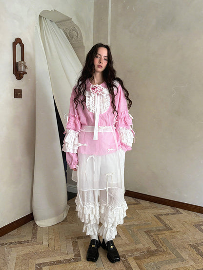 daytoday Everyday Institute - Kawaii Apron Transparent Bow Doll Print daytoday everyday institute