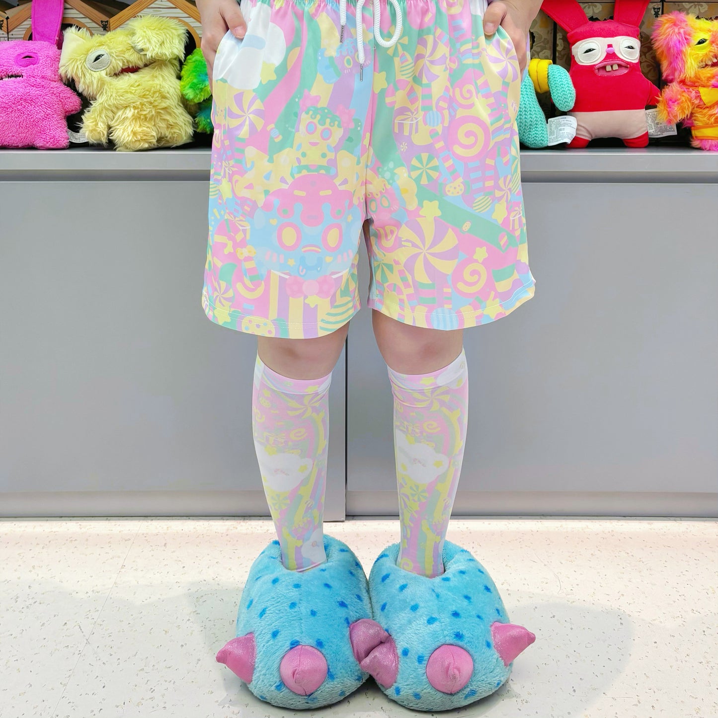 Rainbow Universe RUX - Pastel Macaron Decora Kei T-Shirt & Shorts Set set Rainbow Universe RUX Shorts S