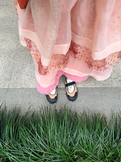 DADANAKO - Printed Organza Sheer Overlay Top | Kawaii Harajuku Layering Outerwear
