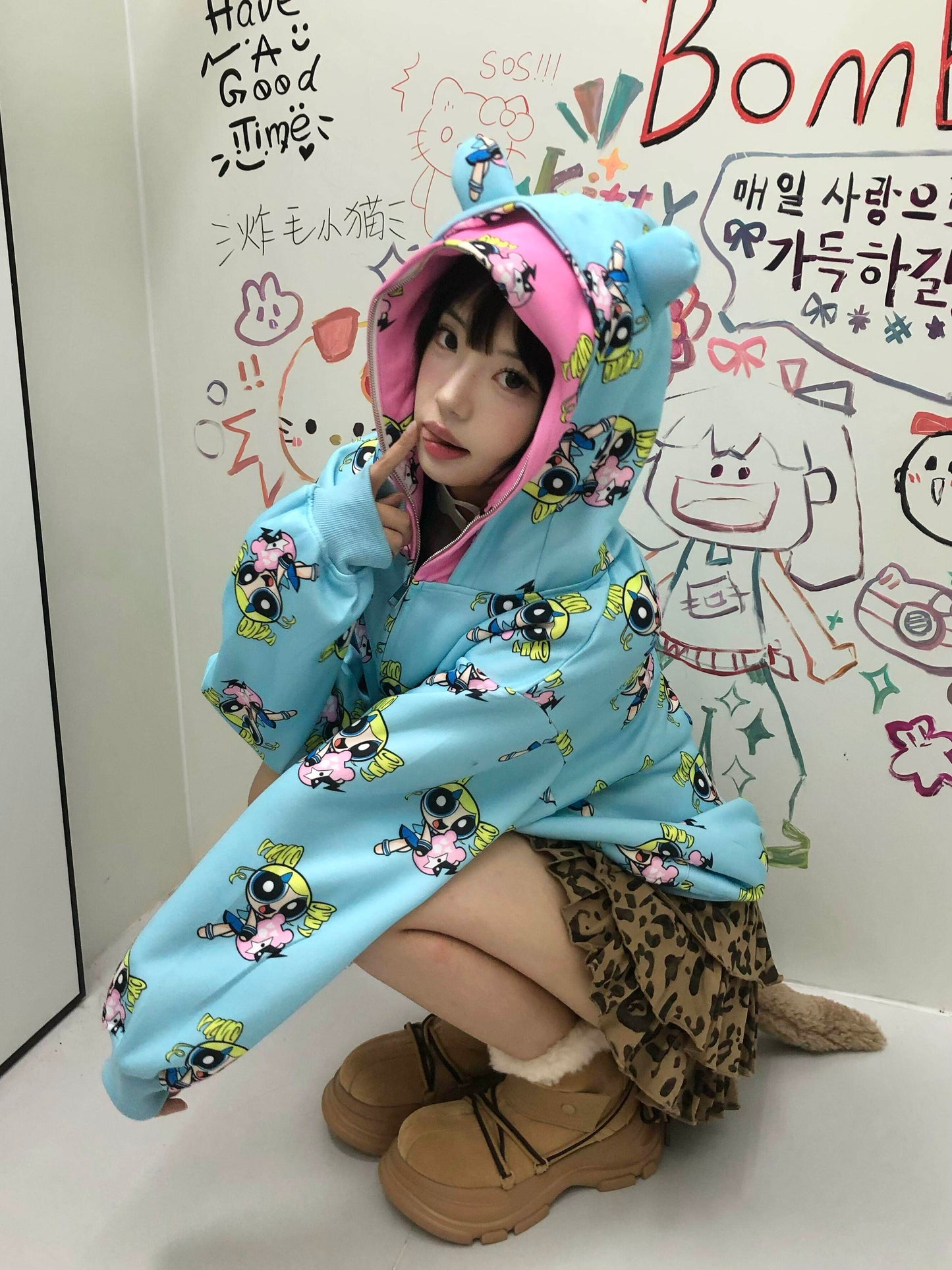 BlackBerry - Harajuku Pink Blue Hoodie Jacket jacket BlackBerry