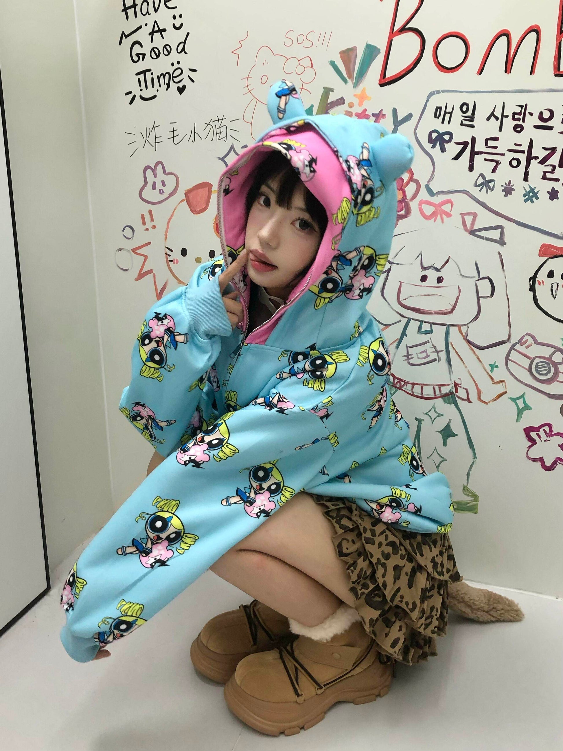 BlackBerry - Harajuku Pink Blue Hoodie Jacket jacket BlackBerry