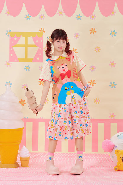 NIKKOU - Color Print Doll Shirt shirt Nikkou home