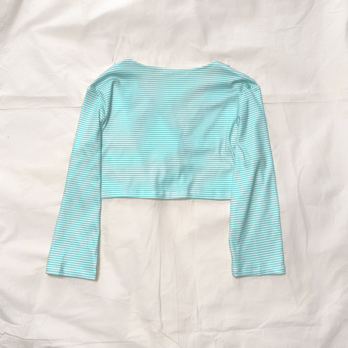 YJM with biubiu - Mint Green Stripe Lace Jacket shirt YJM with biubiu