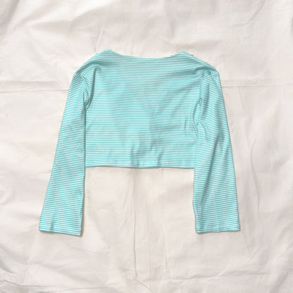 YJM with biubiu - Mint Green Stripe Lace Jacket shirt YJM with biubiu