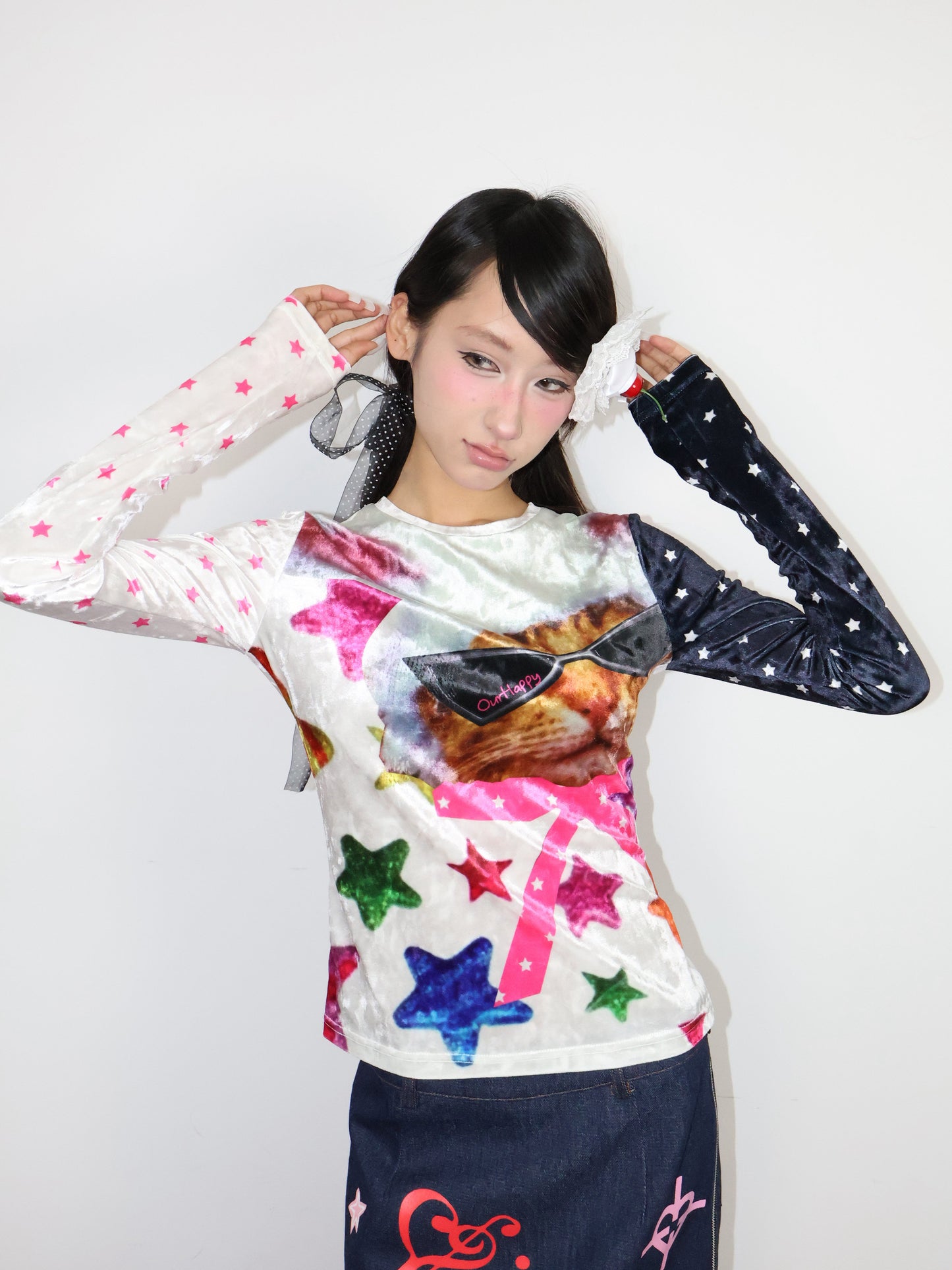 OurHappy - Cat Candy Slim T-Shirt shirt Our Happy