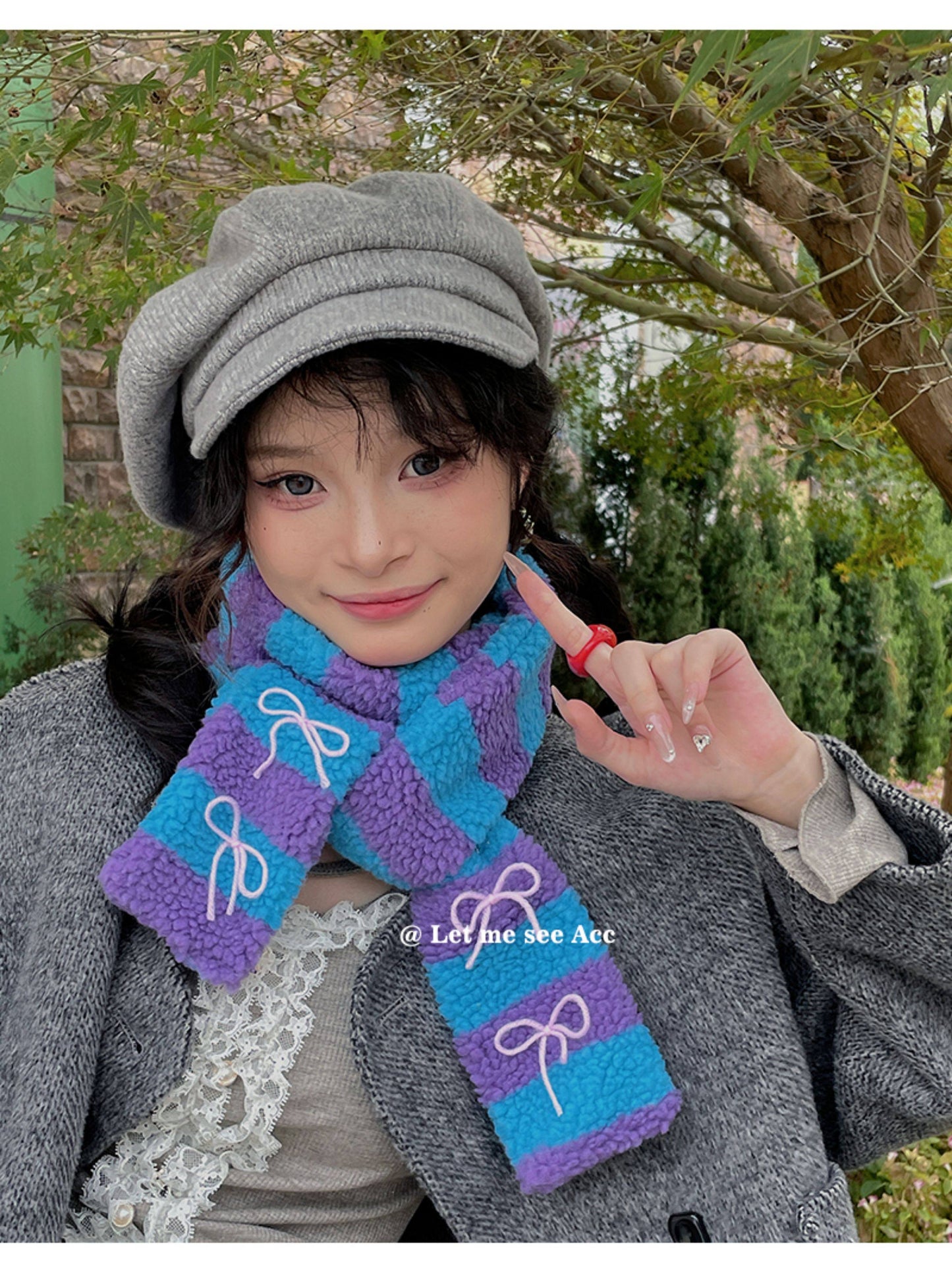 LET ME SEE - Kawaii Colorblock Lamb Scarf scarf let me see