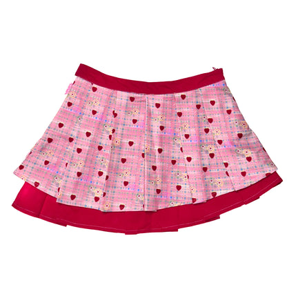 YJM with biubiu Strawberry Skirt | Asymmetrical Low-Waist Skirt with Shorts skirt YJM with biubiu
