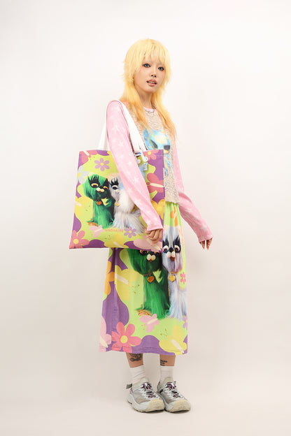 NIHON KIDS - Decora Velvet Maxi Skirt Garden Dog Cute skirt NIHON KIDS