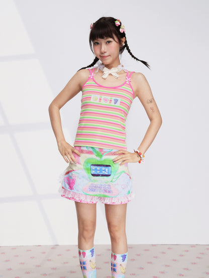 FRUITS - Green Apple Lace Skort shorts Fruits