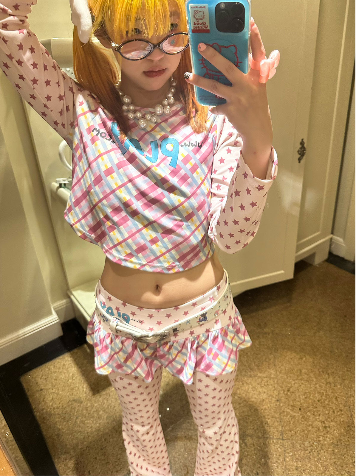 Loveplay - Y2K Long Sleeve Star Patchwork T Shirt shirt loveplay
