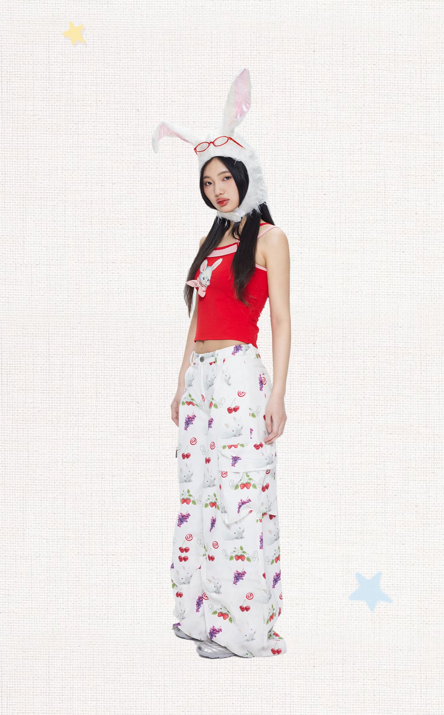MOF Gift - Bunny Cherry Grape Cargo Pants pants MOF Gift