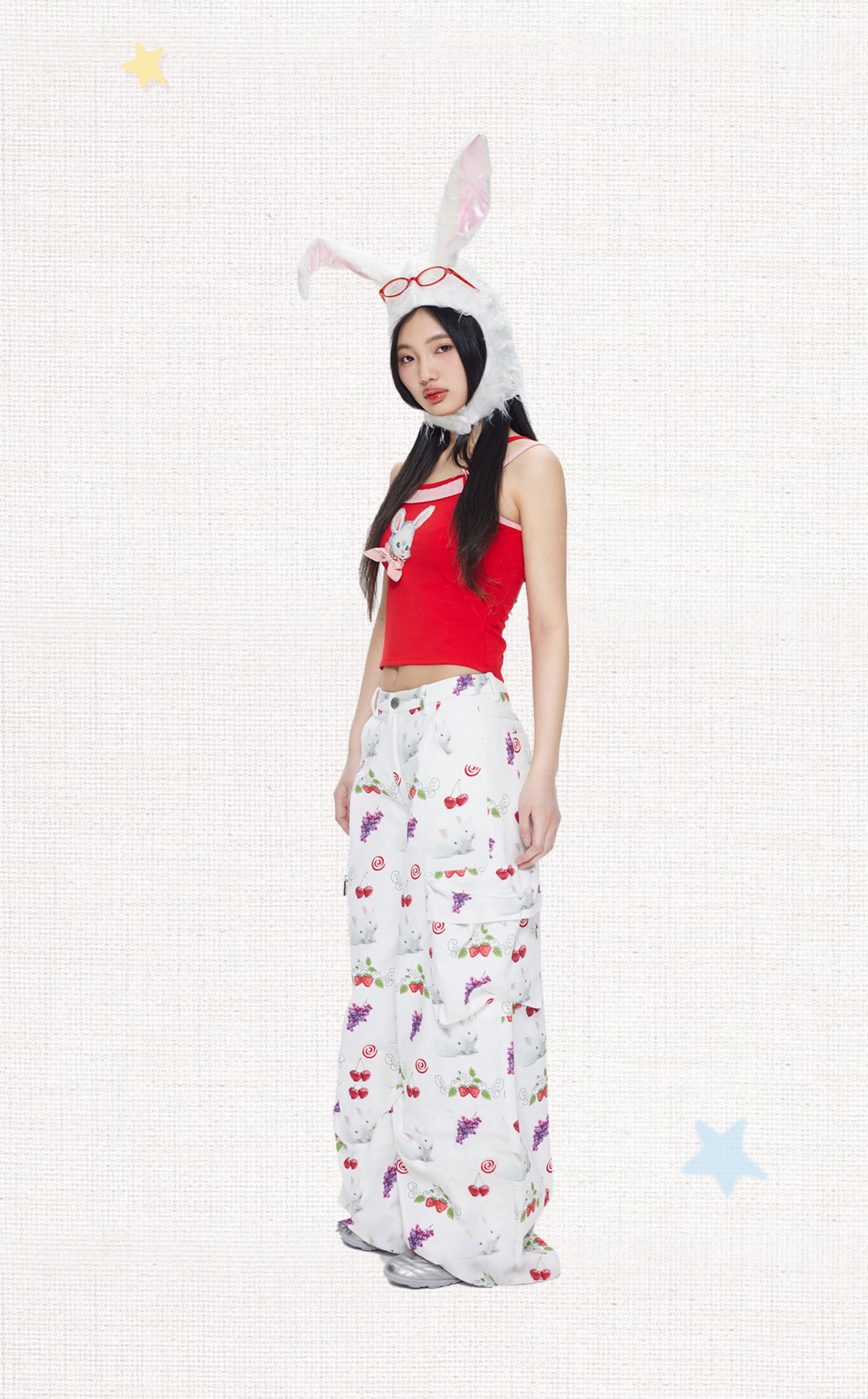 MOF Gift - Bunny Cherry Grape Cargo Pants pants MOF Gift