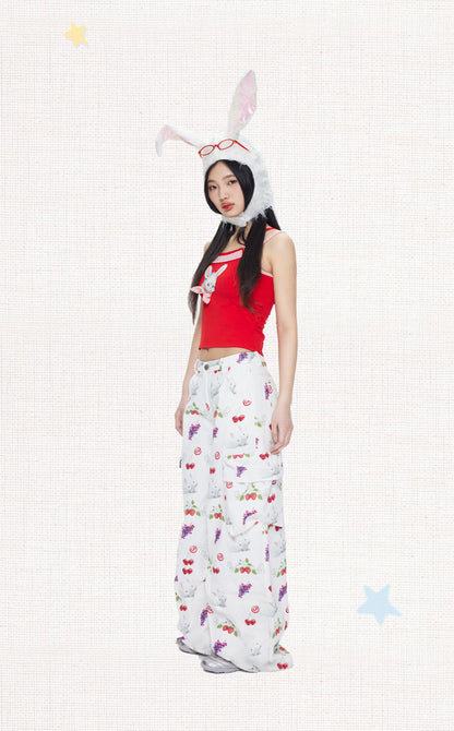 MOF Gift - Bunny Cherry Grape Cargo Pants pants MOF Gift