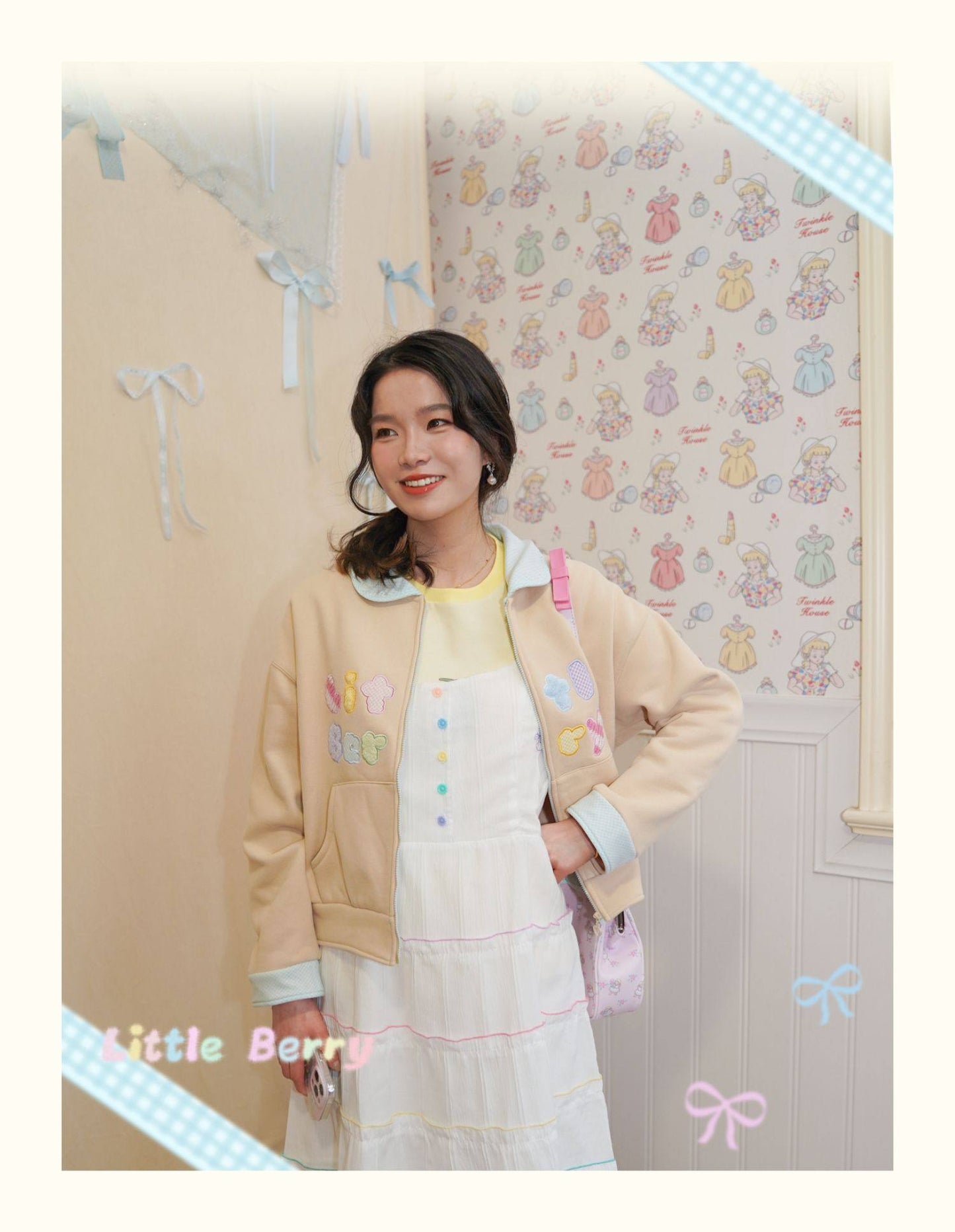Little Berry - Colorful Letter Zip Jacket jacket Little Berry