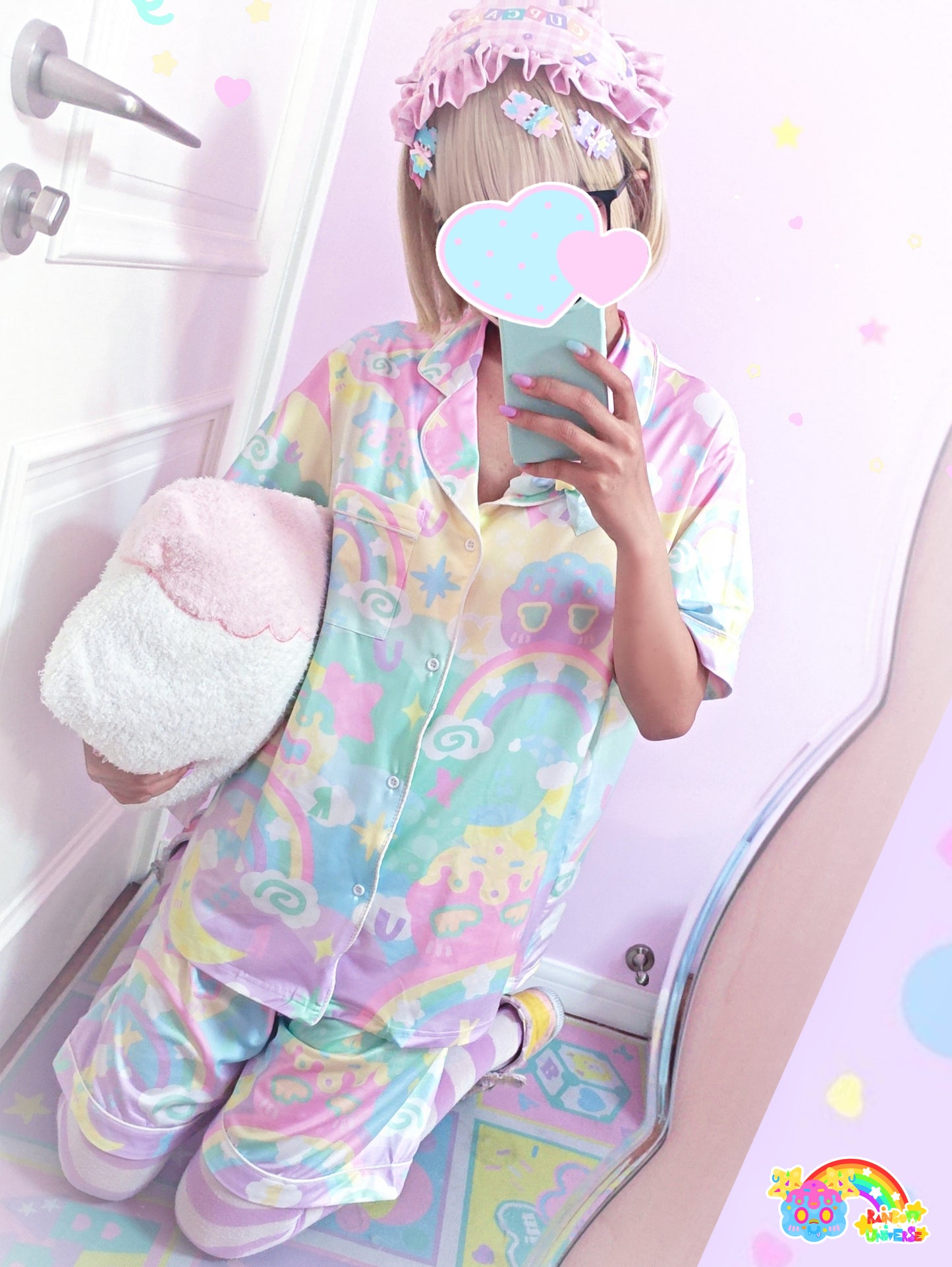 Rainbow Universe RUX - Decora Kawaii Macaron Pajama Set Soft Short Sleeve pajama Rainbow Universe RUX