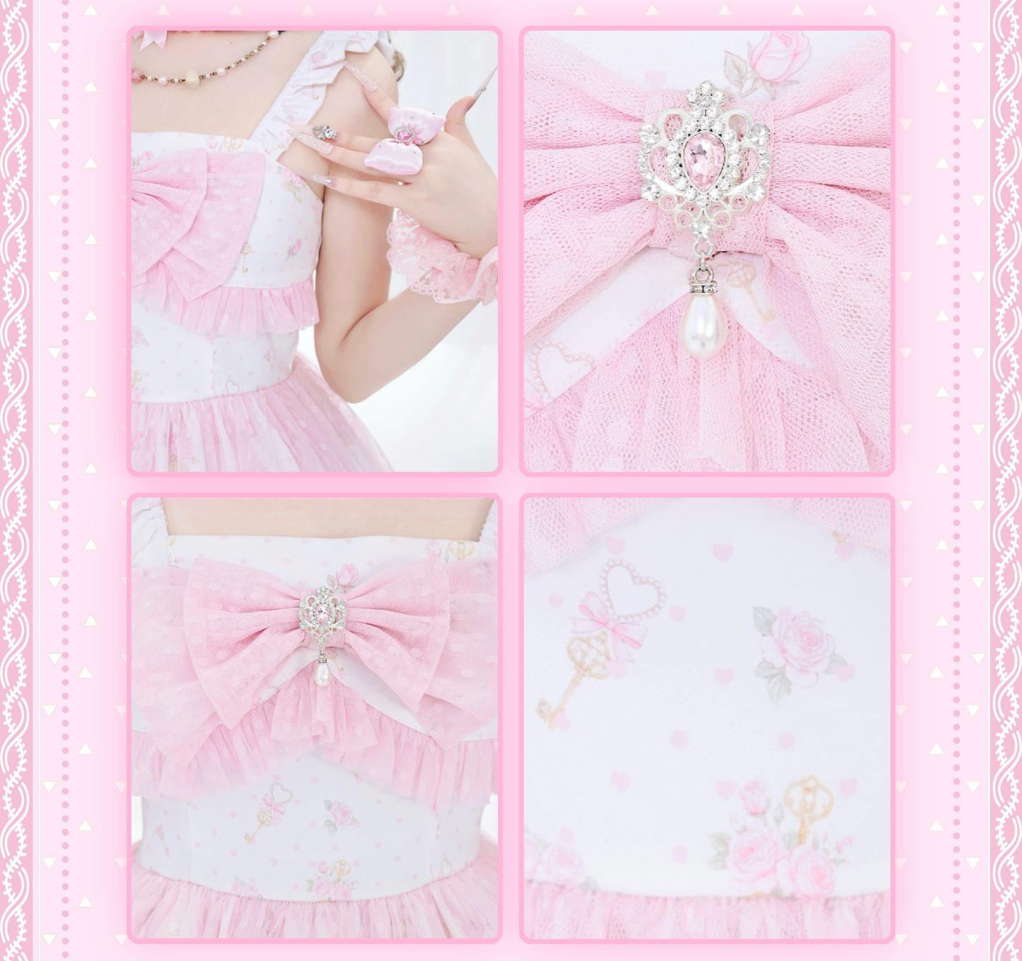 BunnyBite - Hime Gyaru Lace Polka Dot Cami Dress