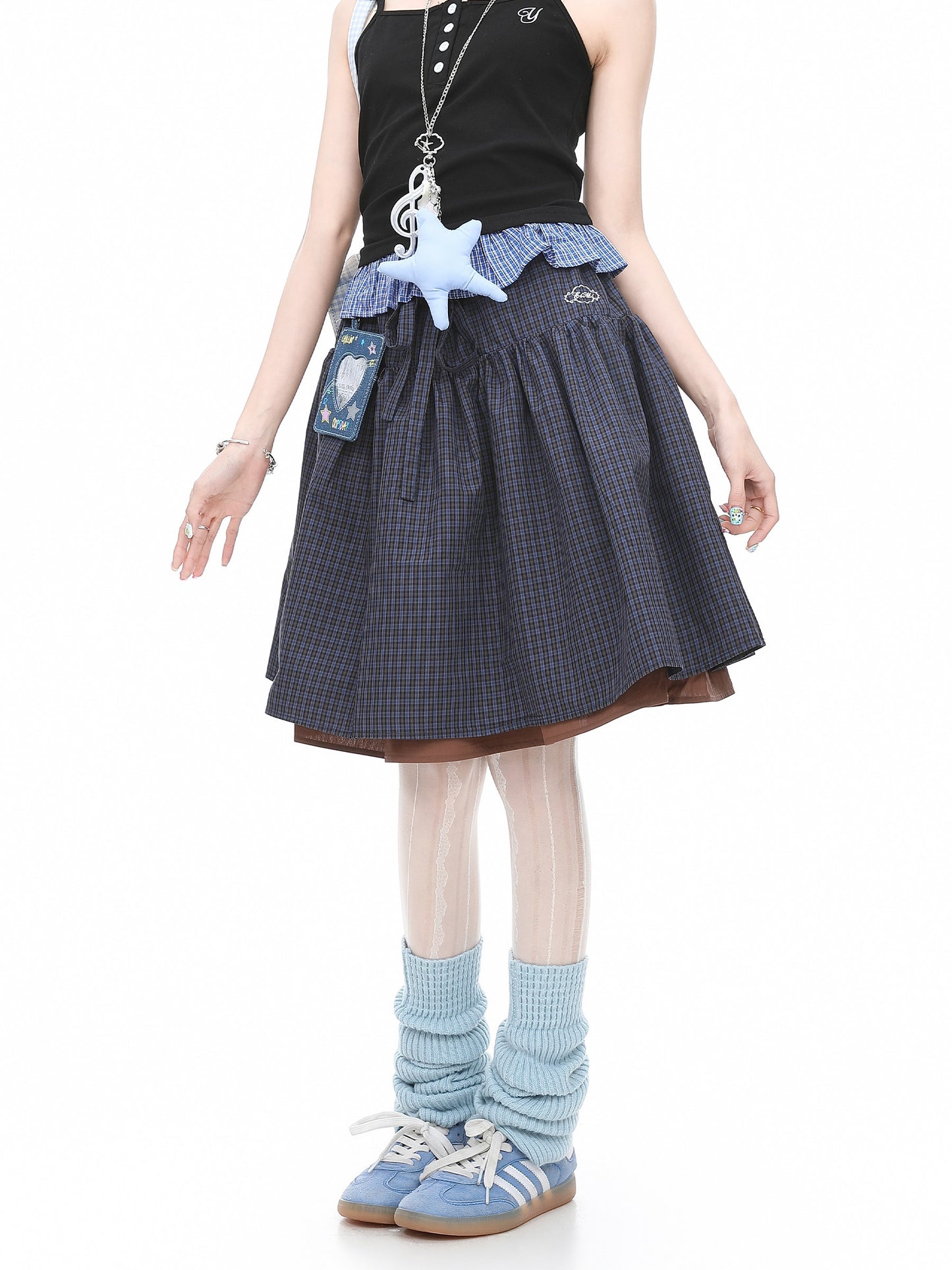 Languid Park - Plaid Layered Midi Skirt skirt Languid Park