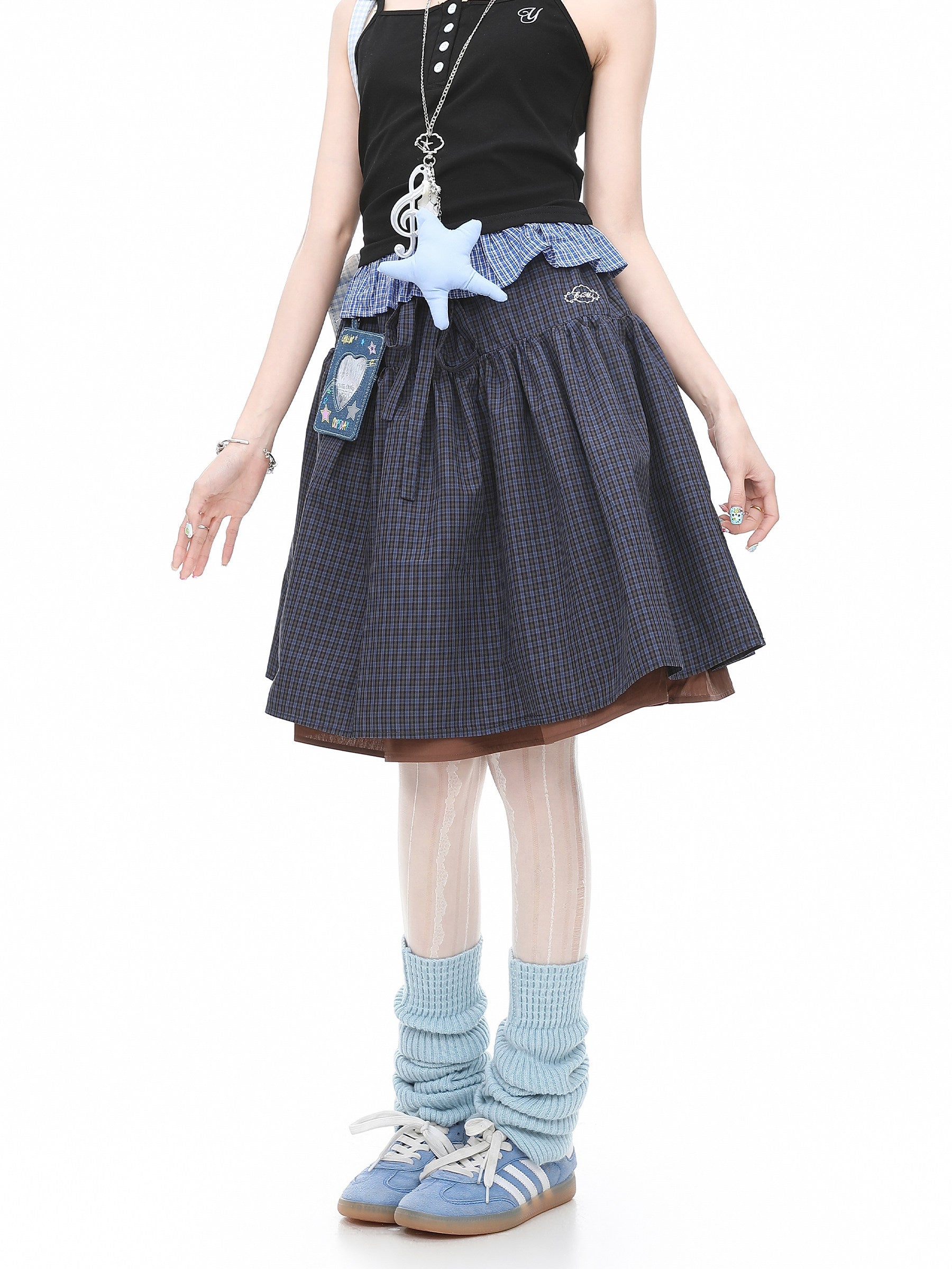 Languid Park - Plaid Layered Midi Skirt skirt Languid Park