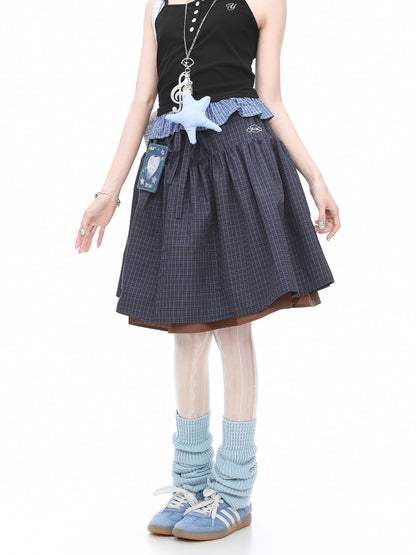 Languid Park - Plaid Layered Midi Skirt skirt Languid Park