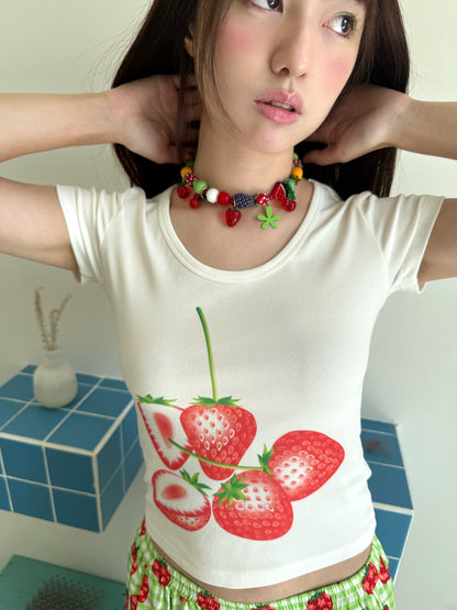 FRUITS - Fruit Panda Beaded Necklace | Kawaii Colorful Japanese Accessory necklace Fruits