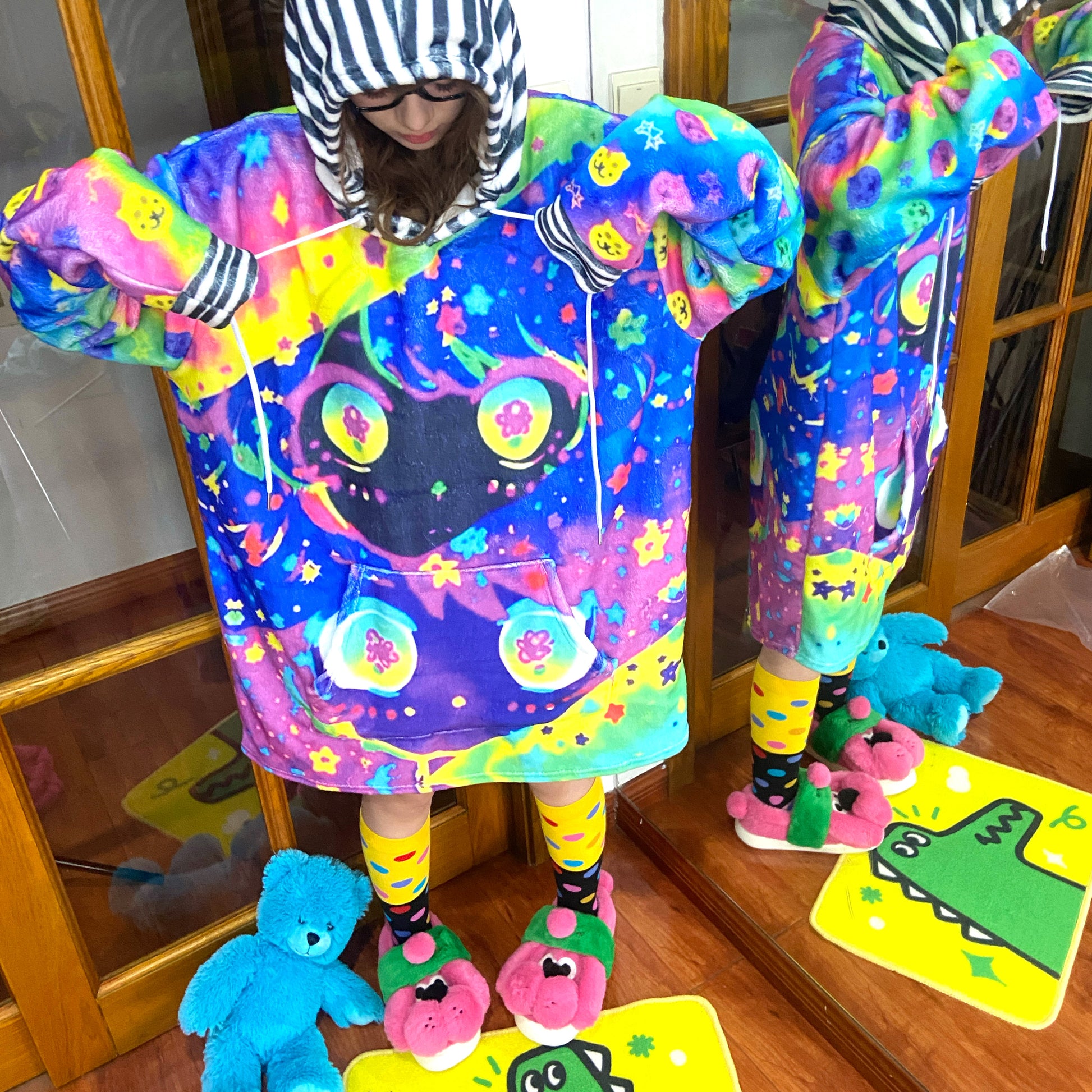 Leerroo - Decora Kei Fleece Cartoon Hoodie hoodie Leerroo