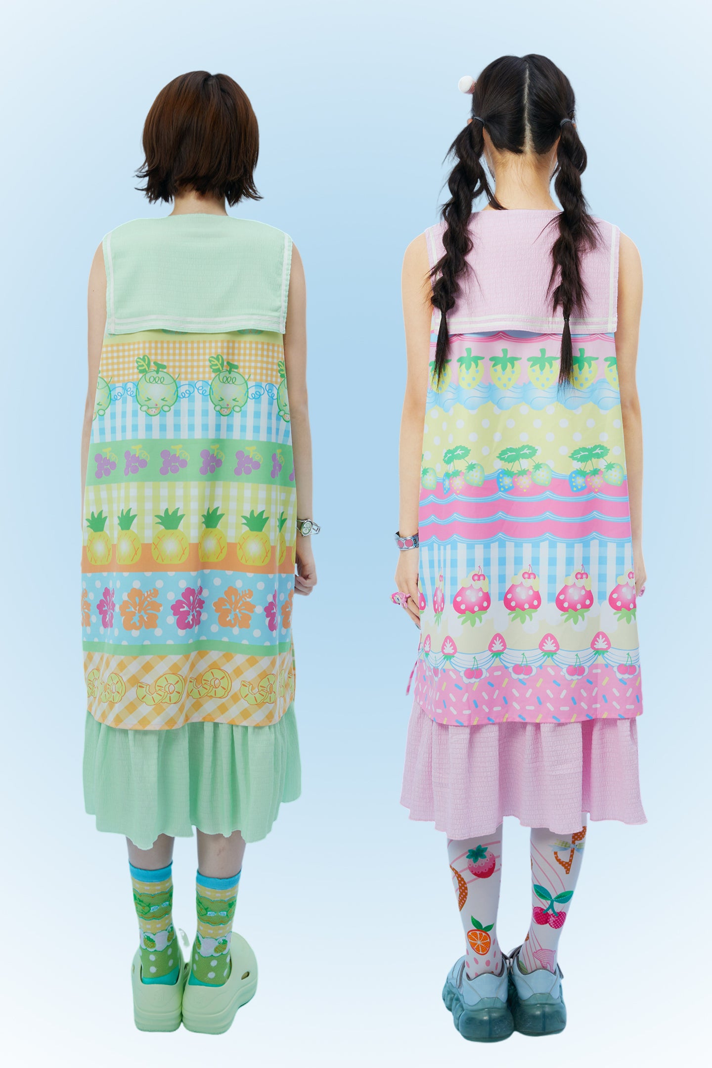 frufru - Kawaii Fruit Print Cotton Sailor Collar Dress for Summer dress frufru