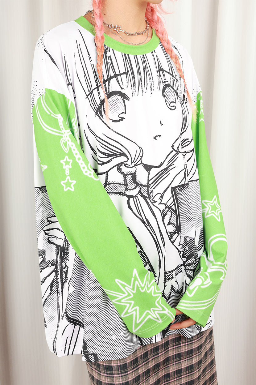 NIHONKIDS - Harajuku Anime Girl Long Sleeve Tee pullover NIHON KIDS