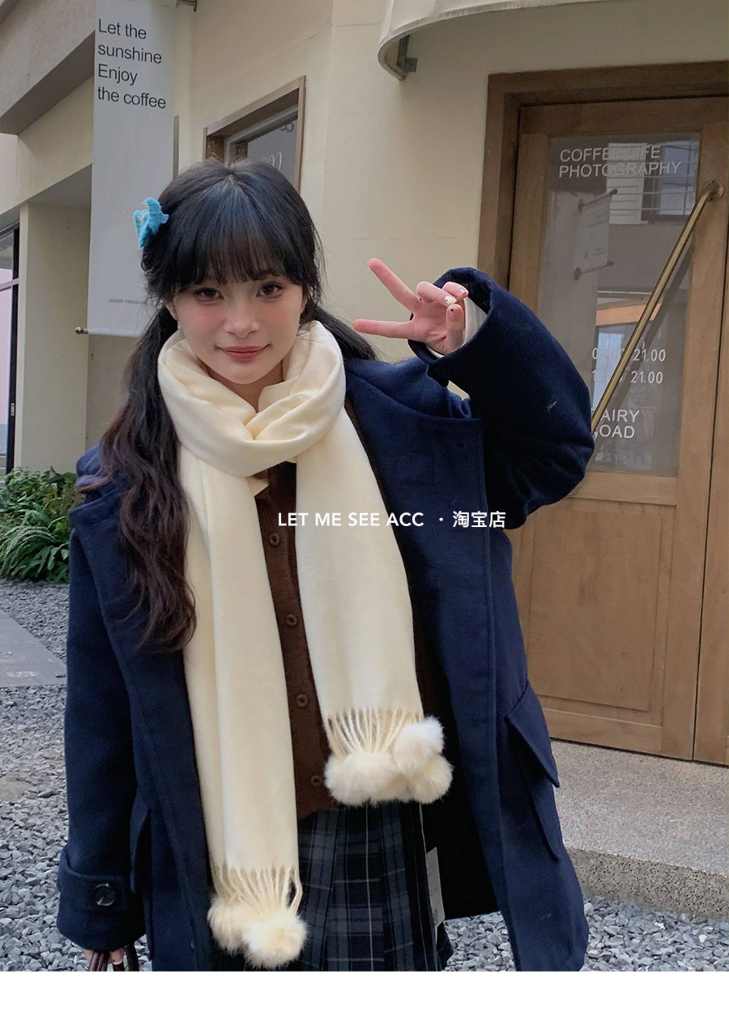 LET ME SEE - Academic Pom Pom Scarf scarf let me see