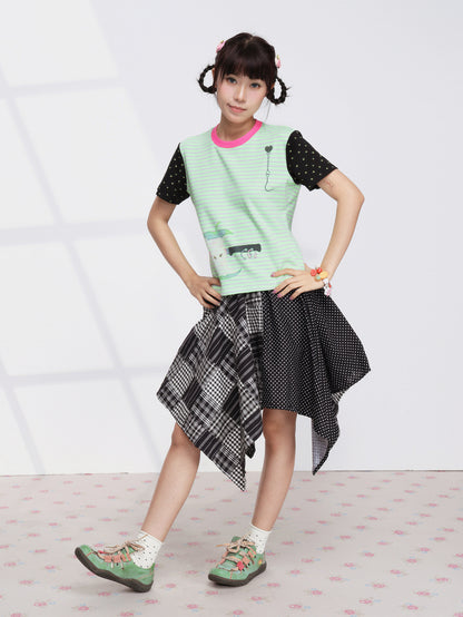 FRUITS - Apple Stripe Contrast Tee tshirt Fruits