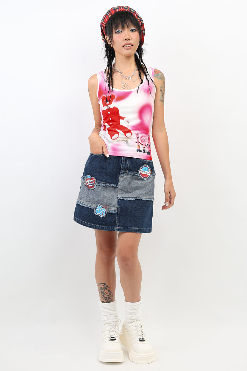 NIHON KIDS - Kidcore Bear Fantasy Printed Vest Top tank top NIHON KIDS