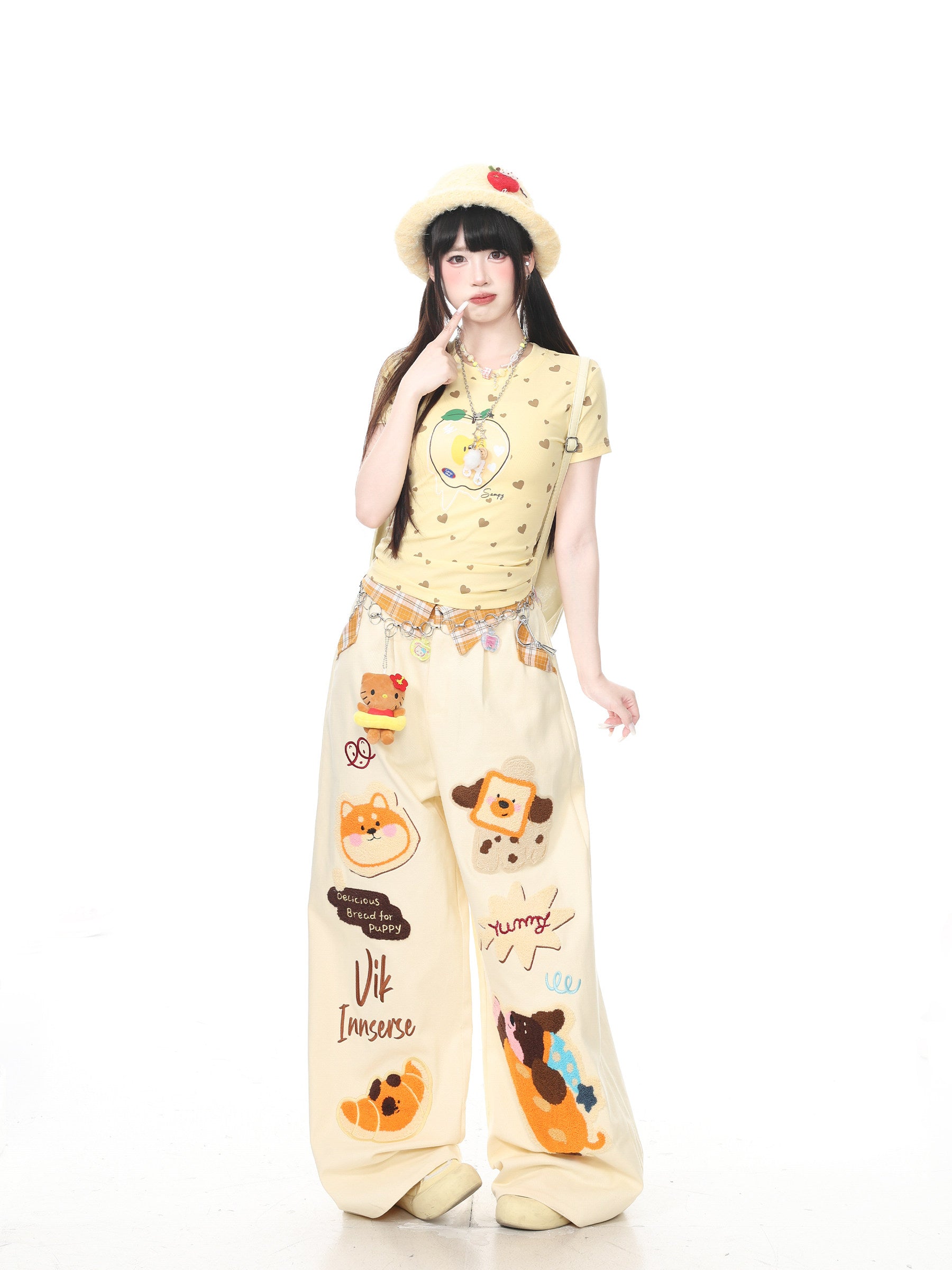 Languid Park - Heart Print Fitted Tee tshirt Languid Park
