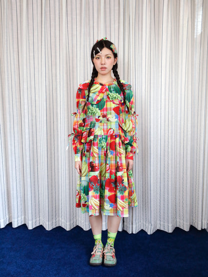 FRUITS - Kawaii Fruit Print Doll Collar Long Sleeve Dress dress Fruits