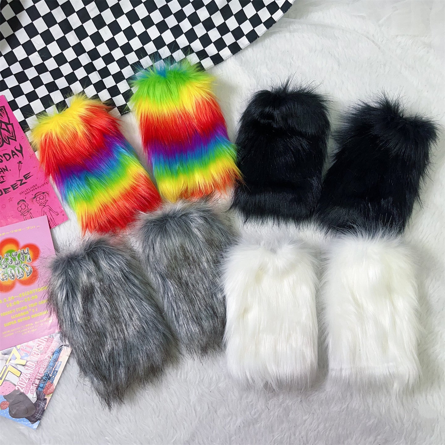 No Brand - Plush Fingerless Arm Warmers sleeves Captain Peach