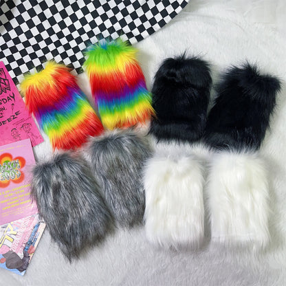 No Brand - Plush Fingerless Arm Warmers sleeves Captain Peach