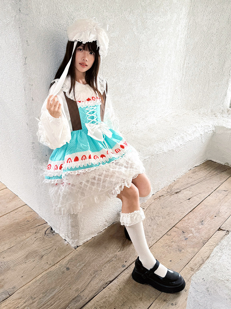 Daytoday Everyday Institute - Strawberry Bow Wing Dress dress daytoday everyday institute
