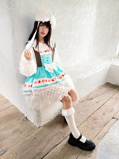 Daytoday Everyday Institute - Strawberry Bow Wing Dress dress daytoday everyday institute