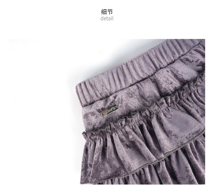 Allbubble - Black Velvet Layered Skort skirt Allbubble