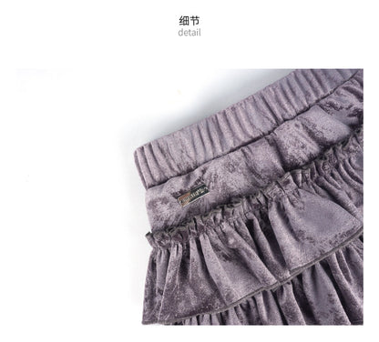 Allbubble - Black Velvet Layered Skort skirt Allbubble