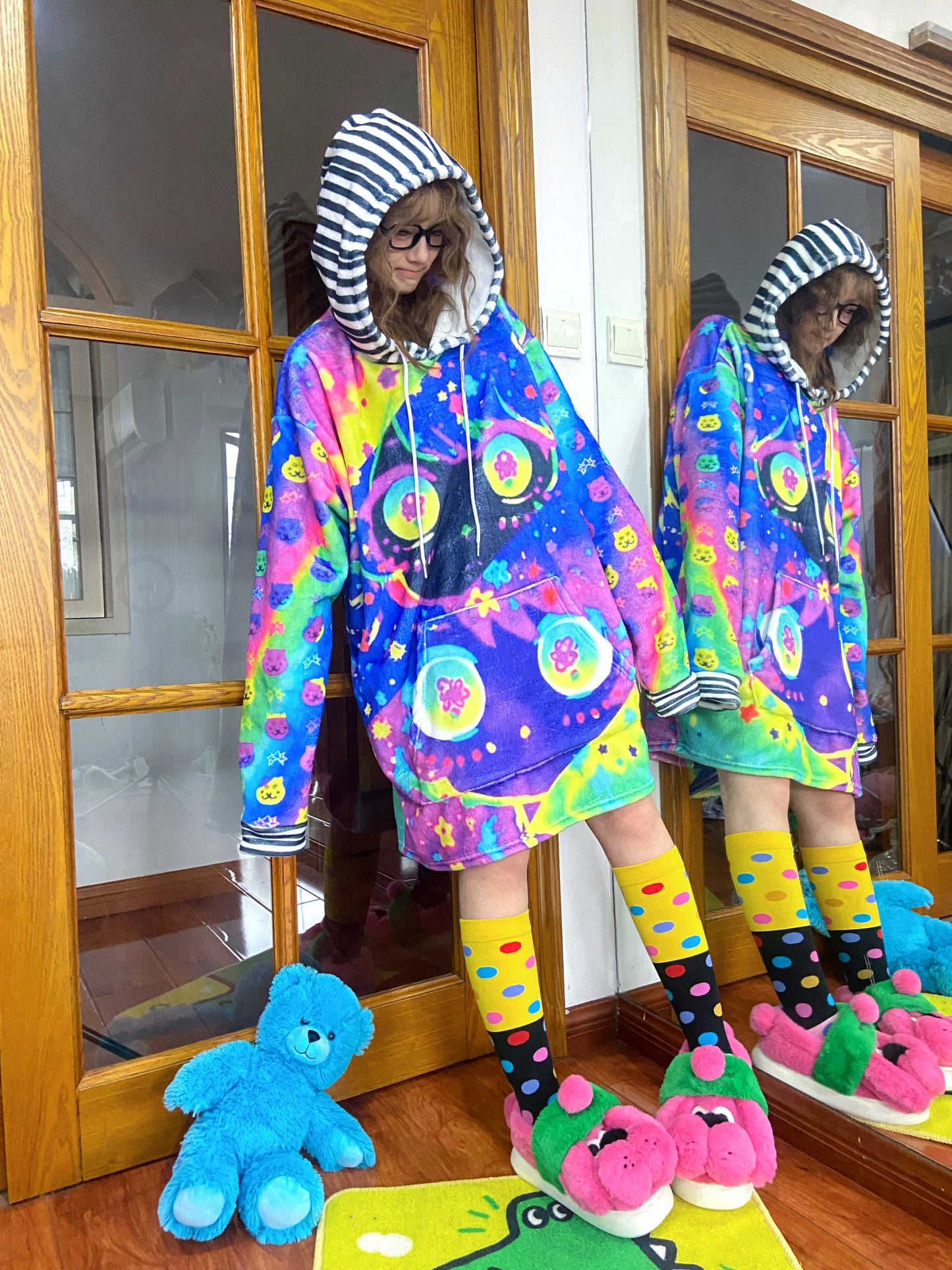 Leerroo - Decora Kei Fleece Cartoon Hoodie hoodie Leerroo