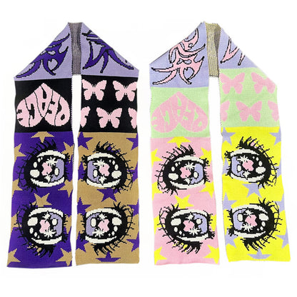 DeadEndKids - Decora Anime Eye Knit Scarf scarf DeadEndKids