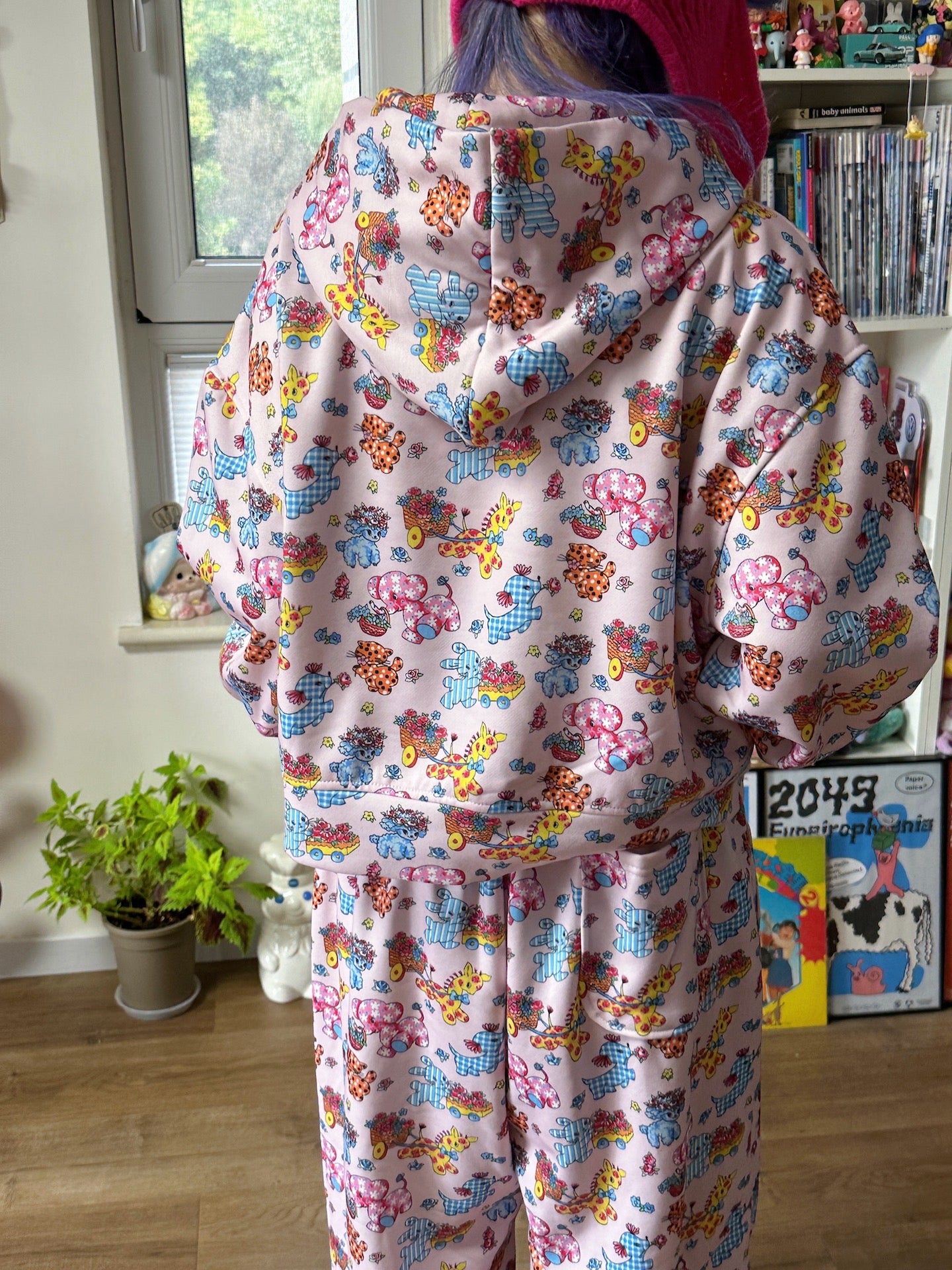 BunnyBunnyGun - Harajuku Vintage Animal Sweatshirt Pink Loose Fit hoodie bunnybunnygun