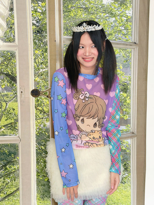 bunnybunnygun - Angel Tear Mesh Sheer Top shirt bunnybunnygun