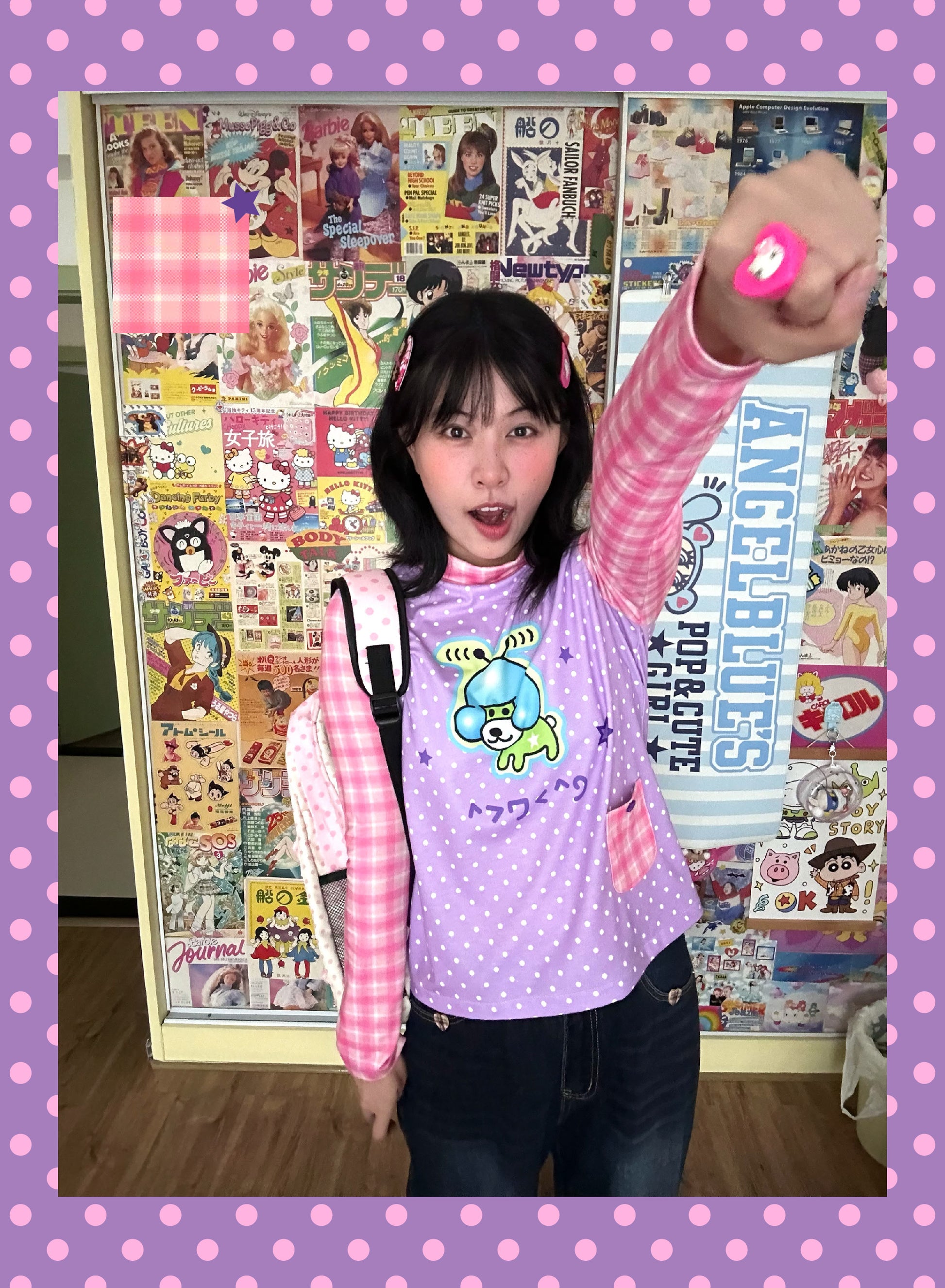 BodyTalk - Y2K Kawaii Polka Dot Print Top shirt bodytalk