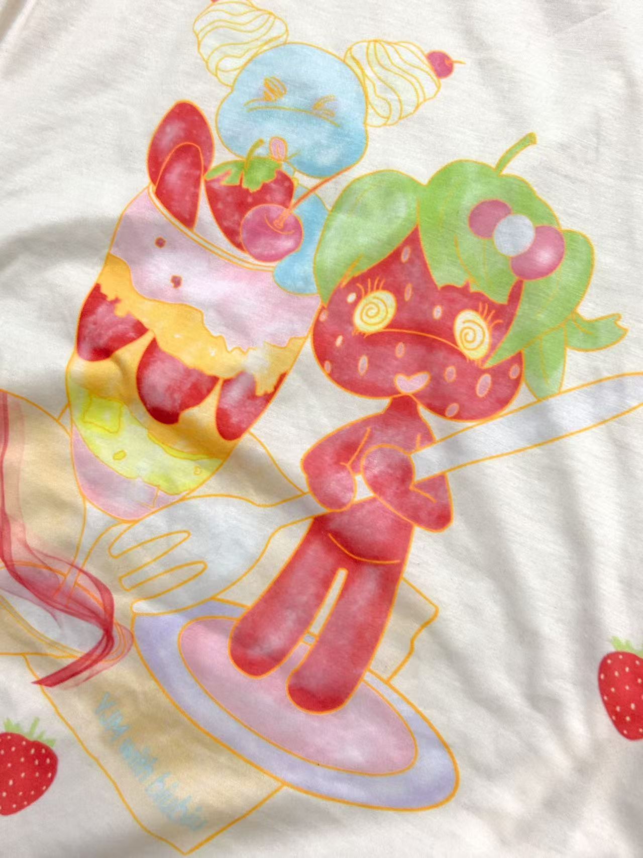 YJM with biubiu Strawberry Slim Fit T-Shirt – Y2K Harajuku Kawaii Style Tee tshirt YJM with biubiu