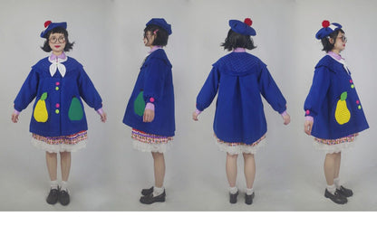 GOODBABY - Fruit Patchwork Color Block Wool Coat coat goodbaby