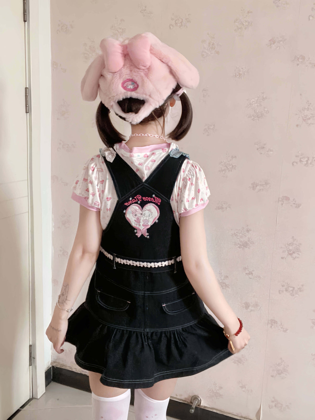 Bunny Planet - Jojifuku Embroidered Denim Jumper Skirt bunnyplanet