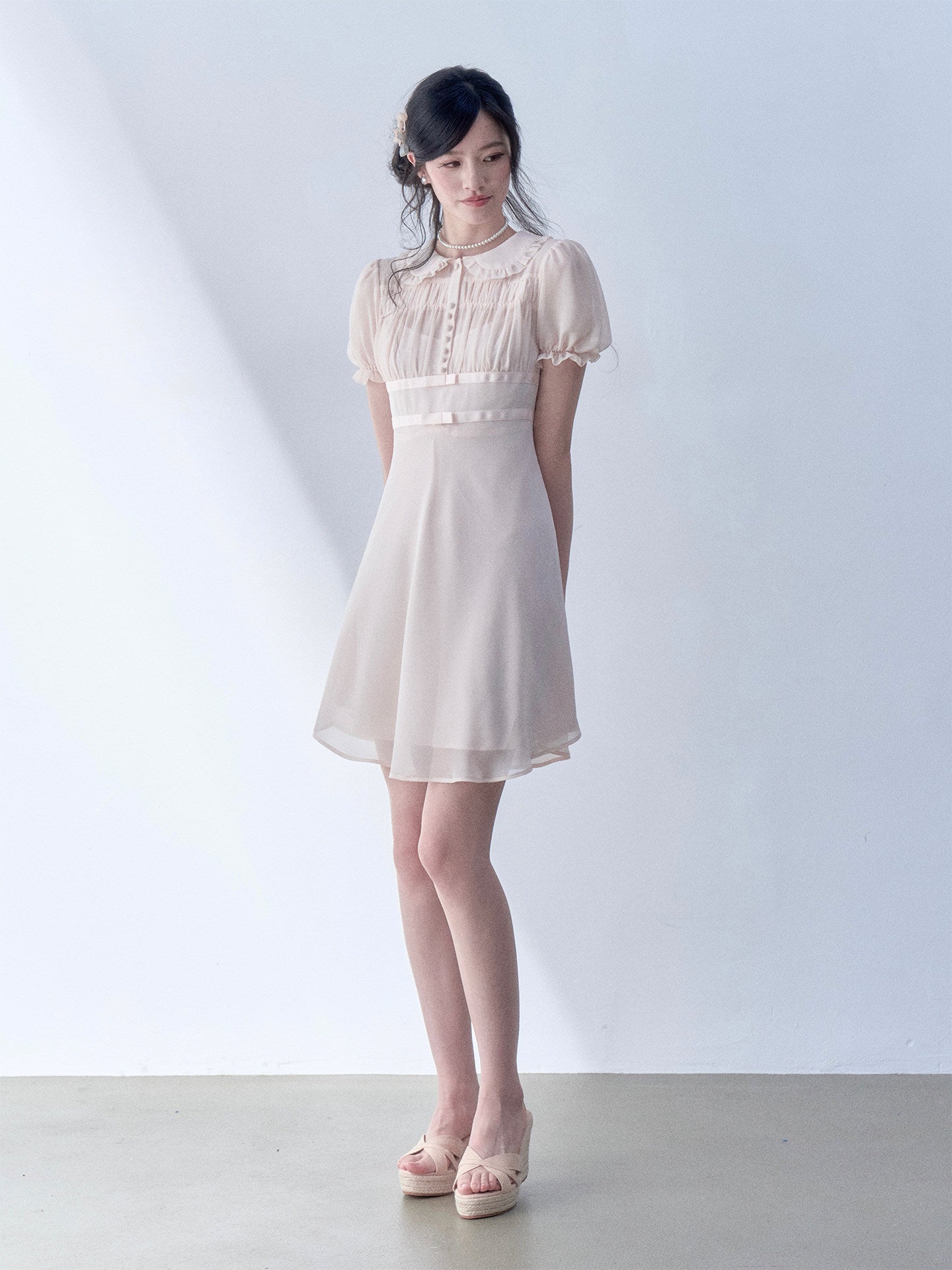 SOS SEAMSTRESS - Bow Puff Collar Dress dress SOS SEAMSTRESS