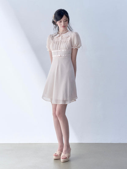 SOS SEAMSTRESS - Bow Puff Collar Dress dress SOS SEAMSTRESS